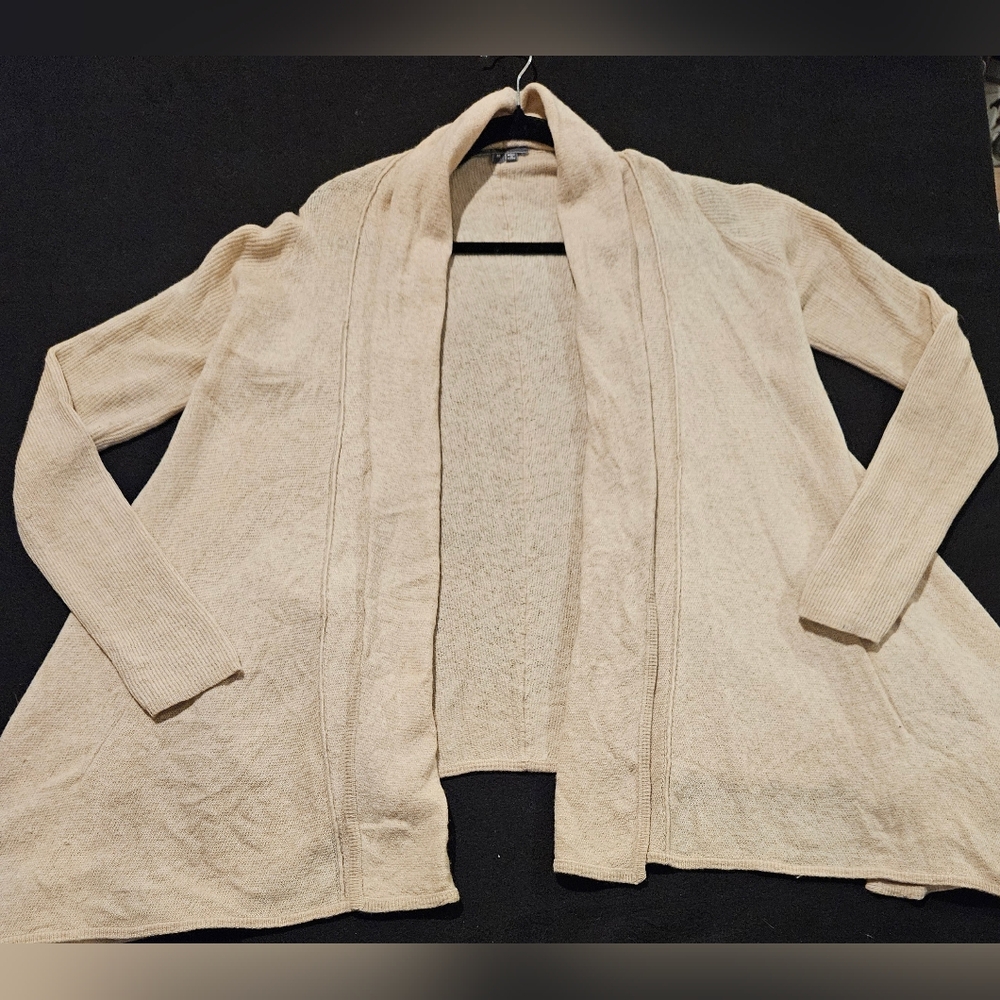 VINCE Cashmere & Wool cream waterfall cardigan
